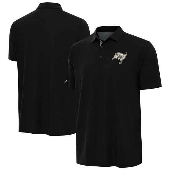 Men's Antigua Black Tampa Bay Buccaneers Era Polo