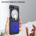thumbnail image 6 of Compatible with Samsung Galaxy Z Flip 5 Case (without Screen Protector) with Hinge Protection & Ring Kickstand, Slim and Thin Protective Case Cover for Samsung Galaxy Z Flip 5, Darkblue, 6 of 7