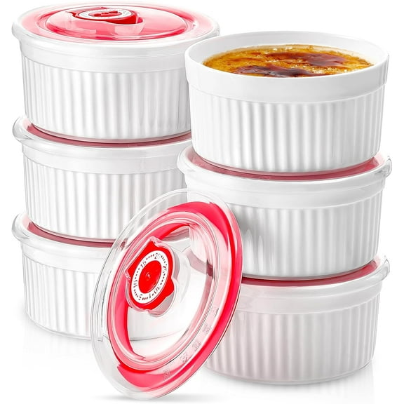 Bakeware with lid, porcelain caramel pudding soufflé baking dish with lid, pudding custard cups, baking tray, sauce and dessert bowl, dishwasher and oven safe