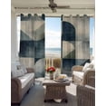 thumbnail image 6 of Navy Blue Geometric Blackout Curtains for Bedroom Living Room Darkening Curtains 84 Inch Length 2 Panels Set Grey Modern Abstract Art Window Curtain Insulated Window Treatment Grommet Drapes 52"x84", 6 of 9
