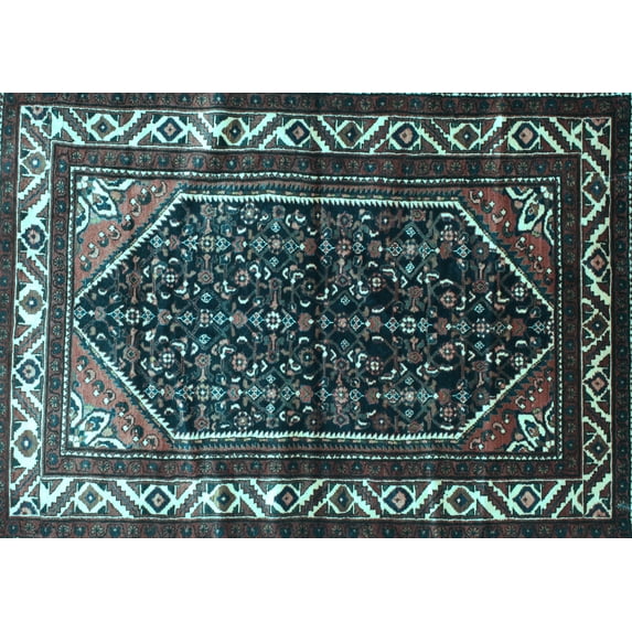 Ahgly Company Indoor Rectangle Persian Light Blue Traditional Area Rugs, 8' x 10'