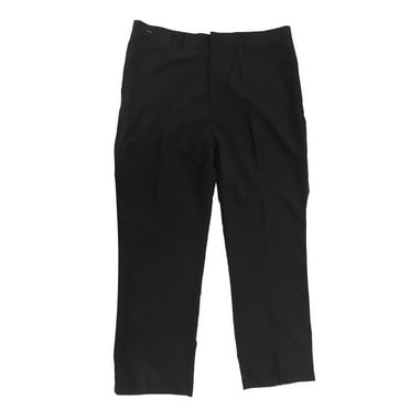 Men Straight Fit Pants Loose Casual Flat Front Trouser Business Pants Black for Office Daily Life Black 34