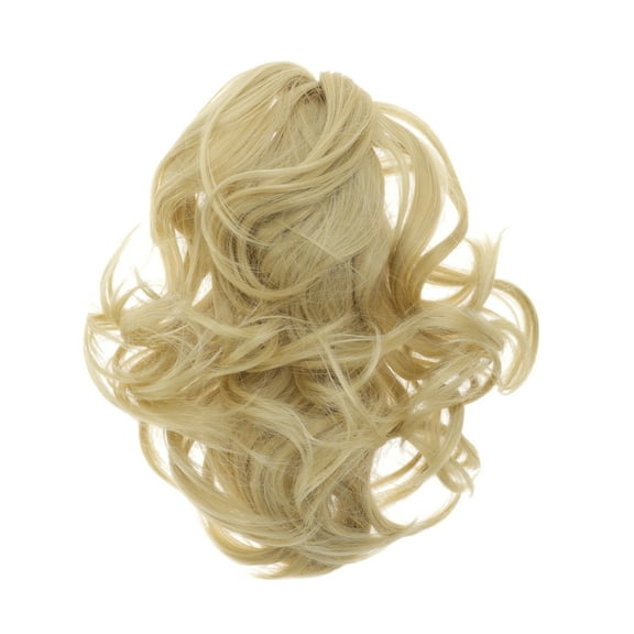 Unique Bargains 1 Pc Pear Blossom Roll Wig Hair Clips for Hair Extension 11.81" Length White Gold Tone