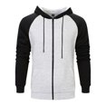 thumbnail image 5 of FEIFLY Men's Sweatshirts Autumn Workout Winter Large Size Hoodie Fashion Casual Long Sleeve Cardigan Solid Color Relaxed Fit Tops, 5 of 6