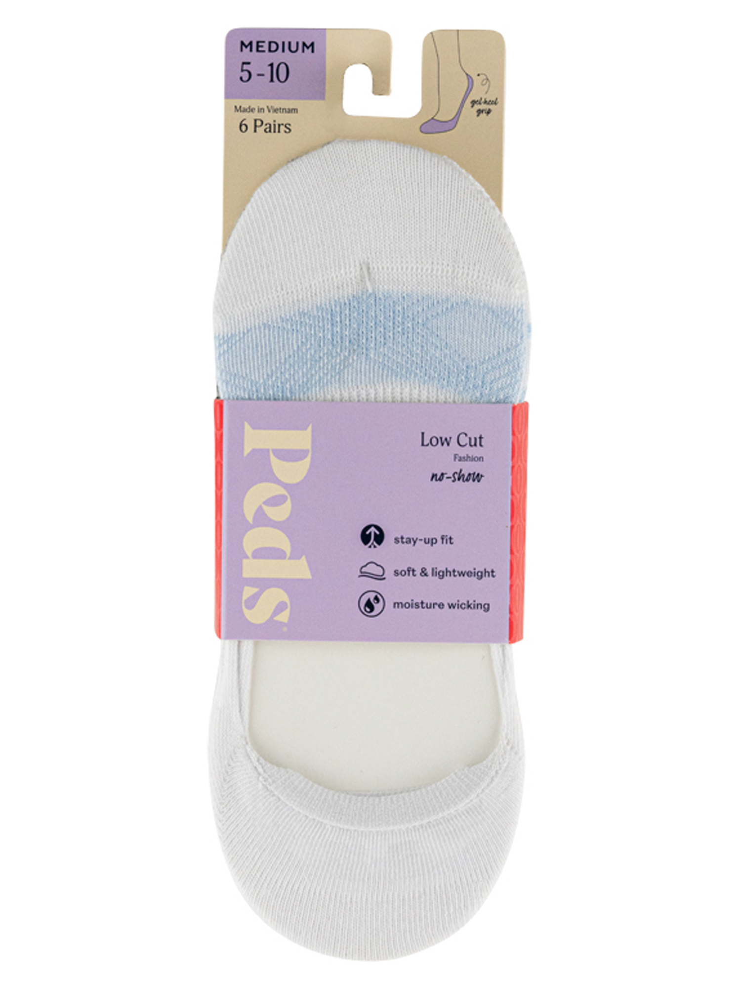 PEDS Women's Fashion Low Cut Socks Assorted, 6 Pairs, Sizes 5-10