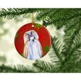 thumbnail image 2 of Carolines Treasures SS4672-CO1 Shih Tzu Red and Green Snowflakes Holiday Christmas Ceramic Ornament 3 in multicolor, 2 of 2
