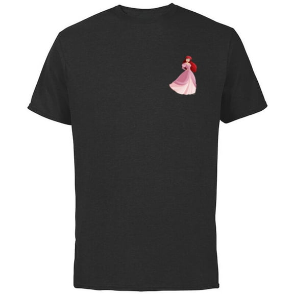 Disney Princess Ariel Small Print - Short Sleeve Cotton T-Shirt for Adults - Customized-Black