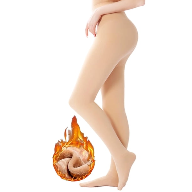 Medias forradas para mujer, medias cálidas de invierno, medias térmicas opacas de cintura alta, pantimedias para dama