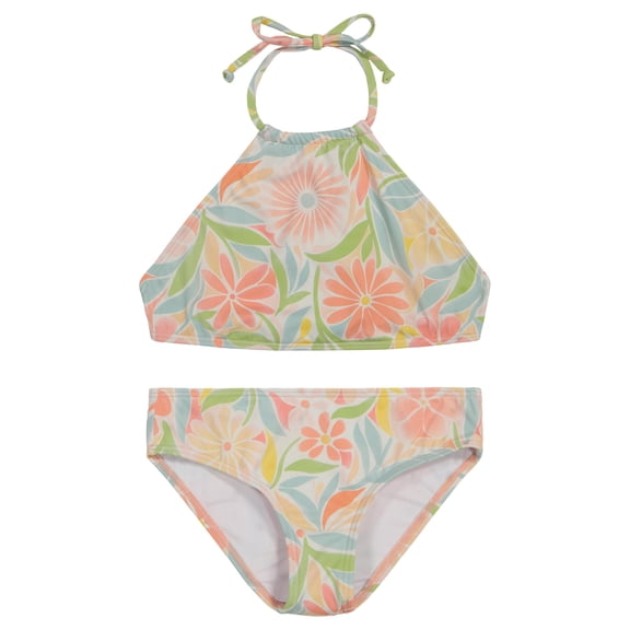 Billabong Girls' Two-Piece Bikini Swimsuit Set, UPF 50 Bathing Suit Dusk Blue 4