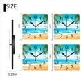 thumbnail image 3 of Square Wall Clock,Beach With Palm Trees And Waves Under Blue Sky,Silent Non-Ticking Wall Clock Decor for Home Office Kitchen Living Room Bedroom(12inch), 3 of 4