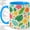 Blue, variant on Tropical Pineapple Accent Mug, 11oz Ceramic Coffee Cup for Tropical Fans