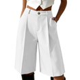 thumbnail image 3 of ManxiVoo Womens High Waist Pleated Shorts Loose Fit with Pockets Straight Casual Work Bottoms, 3 of 6