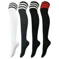 thumbnail image 5 of Calcetines de moda hasta el muslo por encima de la rodilla para niñas y mujeres, calcetines largos sexis sólidos, calentadores de piernas, medias blancas y negras para mujeres, verano, 5 of 5