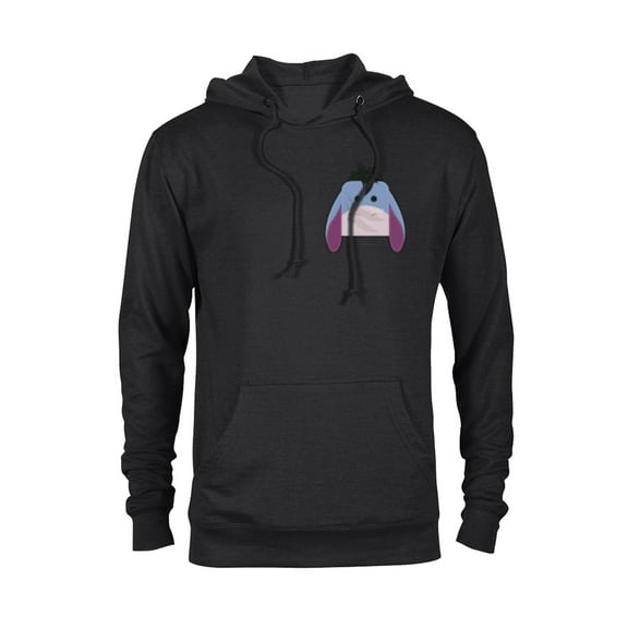Disney Winnie the Pooh Eeyore Small Block Character Pocket - Pullover Hoodie for Adults - Customized-Black