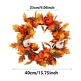 thumbnail image 4 of Euahivb Fall Wreath, Artificial Autumn Maple Leaf Wreath with Pumpkins and Berries for Front Door Wall and Fireplace Decor, Thanksgiving Decoration, 4 of 7