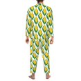 thumbnail image 7 of Salouo Corn Cob Print Button-Front Long Sleeve Pajama Set for Men, Soft 2Pjs Men's Long Sleeve Sleepwear -XX-Large, 7 of 7