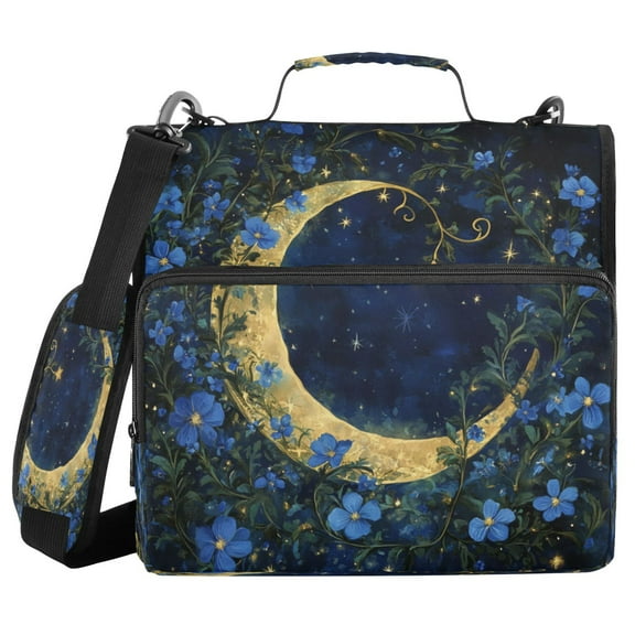 YAZAOO Zipper Binder trapper keeper Documents Organized Design Lunar Garden Printed