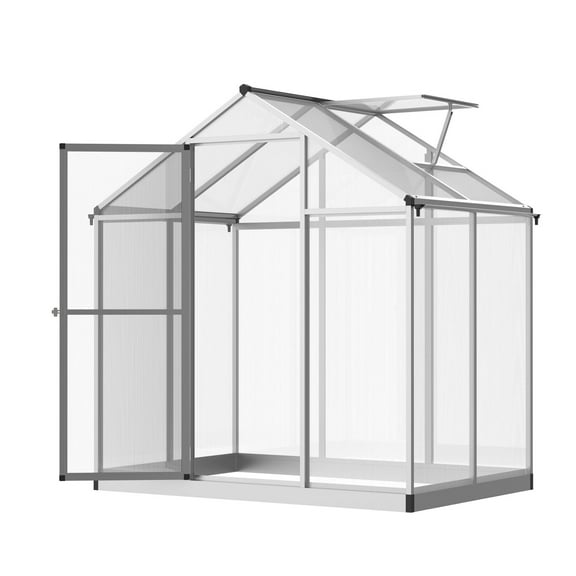 4'x6' Walk-In Greenhouse - Polycarbonate Outdoor Garden Greenhouse with Vent, Winter Protection, Clear
