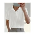 thumbnail image 4 of INCERUN Men's Lapel Knit Look Short Sleeve Henley POLOs Shirts Tops, 4 of 5