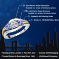 thumbnail image 2 of Gem Stone King 925 Sterling Silver and 10K Yellow Gold Round White Lab Grown Diamond and Blue Tanzanite 3 Stone Ring for Women (1.10 Cttw, Size 5), 2 of 6