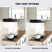 FIREGAS Black Range Hood, 30 inch Under Cabinet Range Hood with 2 Speed Exhaust Fan,Ducted/Ductless Convertible,Rocker Button Control,300 CFM,Aluminum Filter