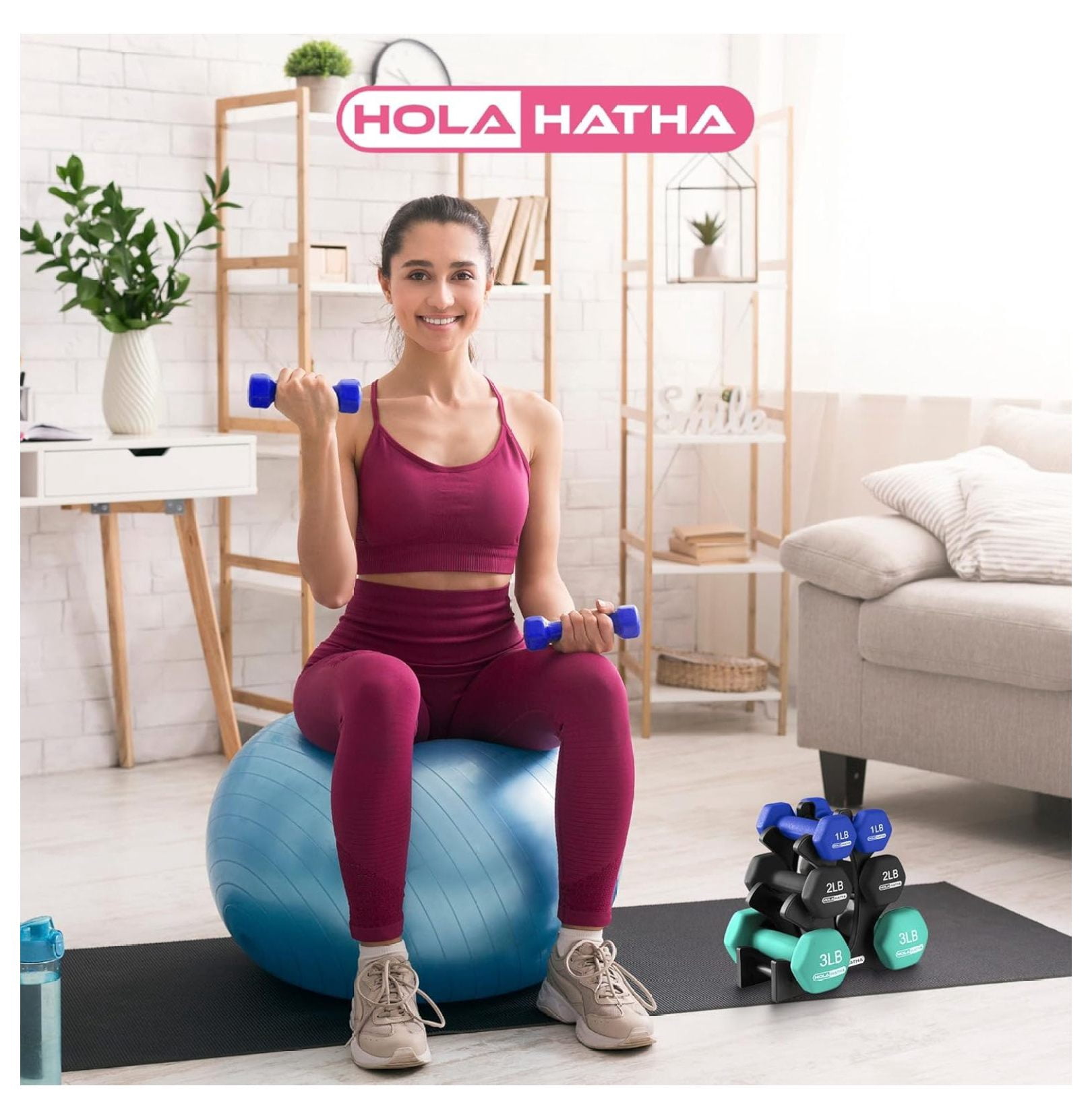 Neoprene Dumbbell Free Hand Weight Set with Rack, Ideal for Home Exercises to Tone and Definition