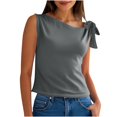thumbnail image 1 of Timegard Womens Tank Tops Sleeveless Knot Strap Solid Color Comfy Slim Casual Cropped Tee Blouse Summer, 1 of 7