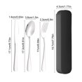 thumbnail image 3 of Stainless Steel Travel Cutlery Set Reusable Flatware With Portable Storage Case For Office Lunch Camping Black, 3 of 6