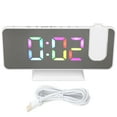 thumbnail image 2 of Rgb Digital Alarm Clock Double Gradient Colorful Projection Clock Electronic Clock Rgb Lighting Modern Room Clock 180 Degree Big Screen, 2 of 7