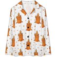 thumbnail image 4 of Top-kevin Christmas Deer Trees Bows Women's Long-Sleeve Shirt And Full-Length Bottom Pajama Set, 4 of 12