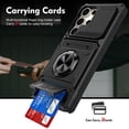 thumbnail image 4 of For Samsung Galaxy A16 A26 A36 A56 Phone Case Magnetic bracket Card Holder Rotated Ring Kickstand Heavy Shockproof Wallet Case, 4 of 8
