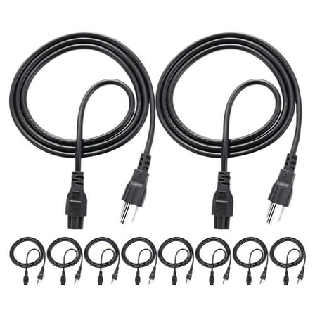 Yangbaojing TV Power Cord 5Ft, 3 Prong AC Wall Plug 3-Slot TV Universal 3 Prong Cable-10Pcs