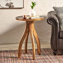 End Table With Lipped Mango Wood Top For Living Room Sofa Side Storage Accent Boho Modern Design Home Decor