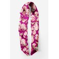 thumbnail image 2 of Bimba Pink Leaves & Carnation Floral Pure Silk Printed Scarf Dupatta Head Neck Wrap Bandanas For Women 40 x 80 Inches, 2 of 6