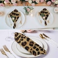thumbnail image 2 of Leopard Print Cloth Napkins, Brown Yellow Retro Animal Fur Pattern Washable and Reusable Dinner Napkins Set of 6, Table Napkin for Kitchen Party Birthday Wedding Hotel Housewarming 20"x20", 2 of 8