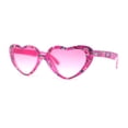 thumbnail image 1 of Girls Kids Size Heart Shape Fun Print Plastic Sunglasses Pink Flower, 1 of 4