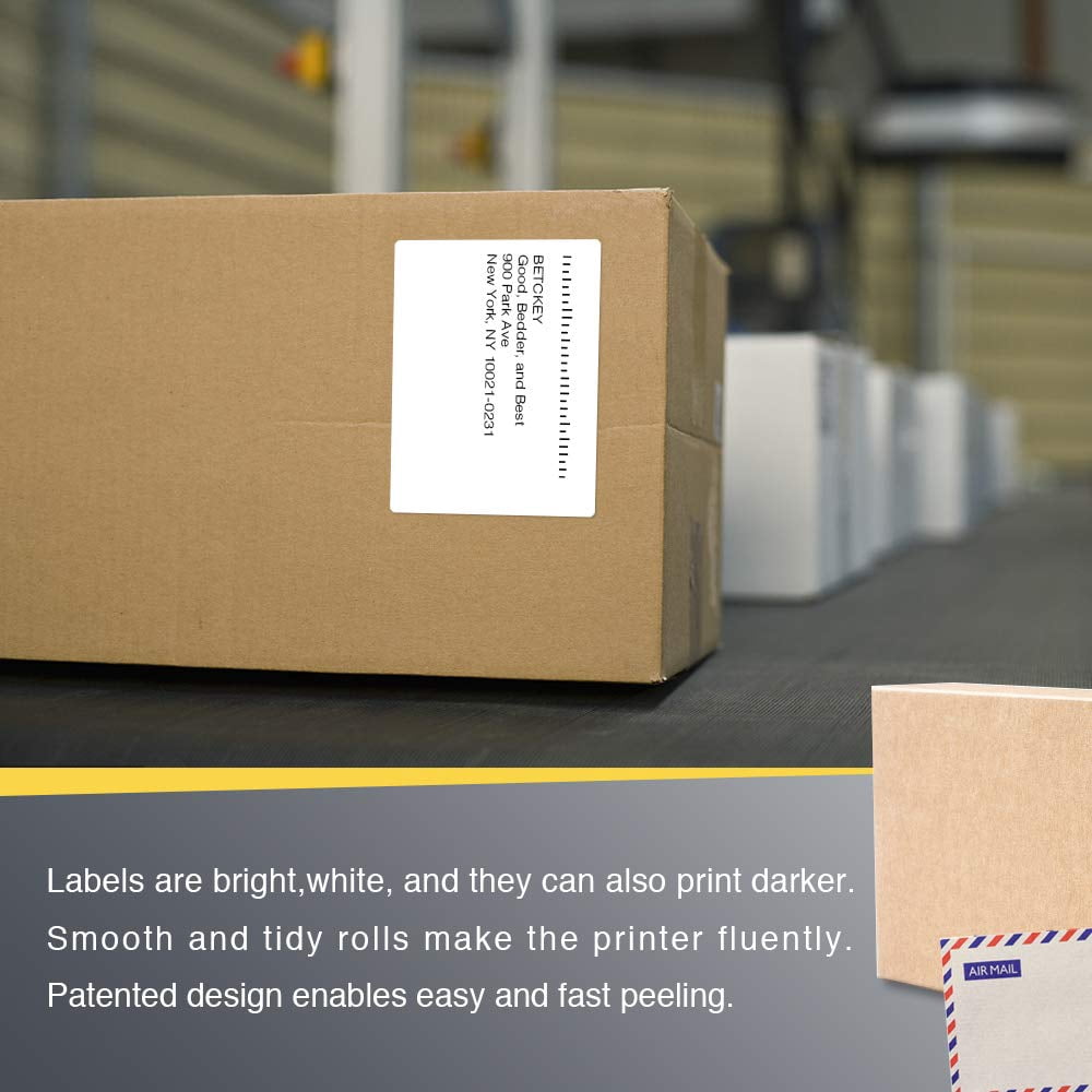 4" x 3" (102 mm x 76 mm) Shipping & Multipurpose Labels Compatible with Zebra & Rollo Label Printer,Premium Adhesive & Perforated [10 Rolls, 5000 Labels]