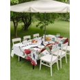 thumbnail image 4 of Outdoor Tablecloth with Umbrella Hole for Patio/Picnic/Party/Camping, 4th of July Waterproof Table Cloth Rectangle Table Cover Washable, Independence Day American Star Roses Floral (60"x 84"), 4 of 9
