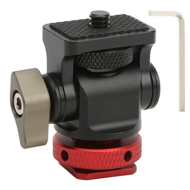 Adaptador de zapata fría para mini trípode con cabezal esférico para montar el monitor de la cámara, flash y luz de relleno LED