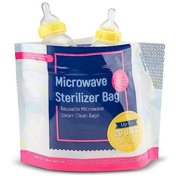 Impresa 15-Pack Microwave Baby Bottle Sterilizer Bags - 400 Uses per Pack