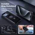 thumbnail image 5 of Feishell MagSafe Magnetic Case for Samsung Galaxy S23 Plus with Ring Holder Kickstand, Luxury Faux PU Leather Shockproof Anti-Scratch Slim Phone Cover for Samsung Galaxy S23 Plus, Black, 5 of 6