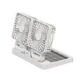 thumbnail image 2 of Ventilador de circulación para coche, silencioso, 3 velocidades, portátil, ligero, multiusos, eléctrico cabezas dobles blancas, 2 of 8