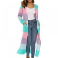 thumbnail image 6 of Women Full Length Thick Maxi Cardigan Duster Long Sleeve Open Front Sweater With Pockets Coat Tops, 6 of 8