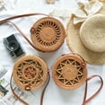 thumbnail image 3 of Granjero Gordo Bolso de mano tejido y bolsas de cosméticos, bolso de mano tejido elegante de playa de verano, bolso de hombro de 7,87 x 3,14 x 7,87 pulgadas (estilo T), 3 of 5