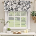 thumbnail image 3 of Black Grey Spring Floral Valances for Windows, Summer Botanical Watercolor Rustic Light Filtering Kitchen Curtains, Rod Pocket Window Valance Curtains for Living Room Bedroom, 42" W x 12" L, 2 Panels, 3 of 9