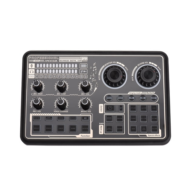 External SK600 Multi-function Digital Audio Mixer External Sound Card with BT Wireless Connection for Computer Smartphone Singing Recording Live Broadcast Gaming