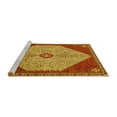 thumbnail image 2 of Ahgly Company Machine Washable Indoor Round Persian Yellow Traditional Area Rugs, 5' Round, 2 of 4