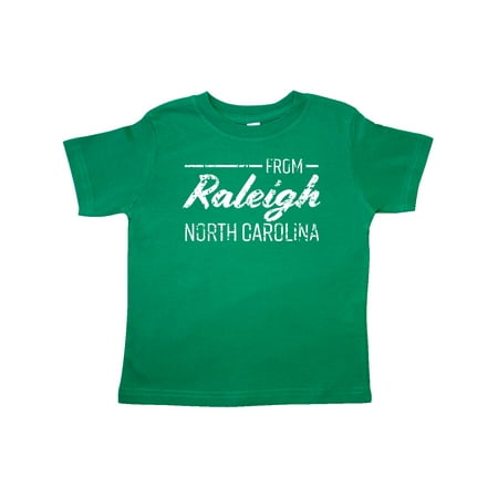 

Inktastic From Raleigh North Carolina in White Distressed Text Gift Toddler Boy or Toddler Girl T-Shirt