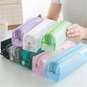 Slim Pencil Case Mesh Pen Bag Pencil Case Makeup Tool Bag Storage Pouch Purse