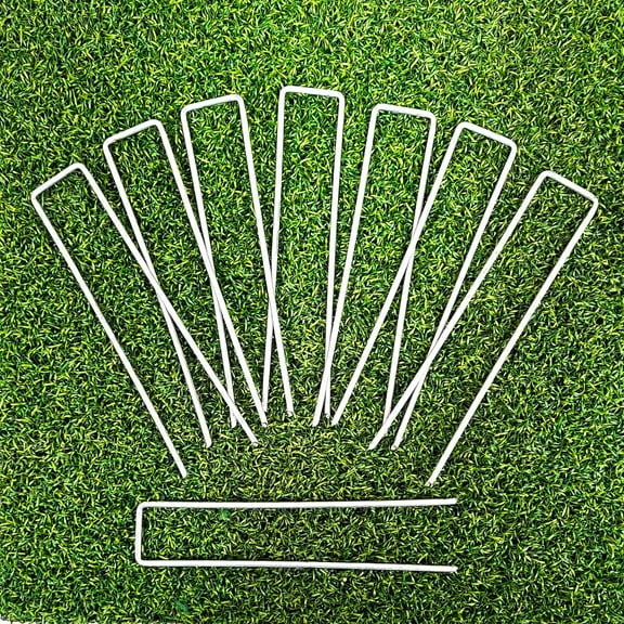 50-Pack GALVANIZED 6 Inch Garden Stakes, Landscape Staples, U-Type Turf Stake for Artificial Grass, Rust Proof Sod Pin for Securing Fences Weed Barrier Fabric Outdoor Wires Tents & Tarps